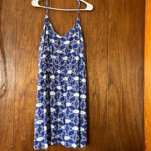 Blue and white mini dress